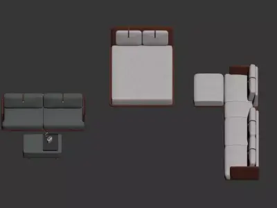 chair living room furniture set Free 3D model