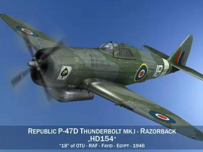 Republic P-47D Thunderbolt MK I - HD154 3D model