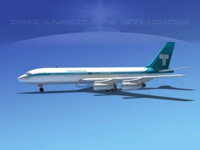 Boeing 707 Transamerica 3D model