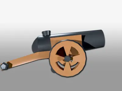 Cartoon Cannon Low Poly 3D model