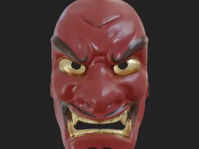 Japanese Mask Shikami   Noh theatre mask  3d model  3D model