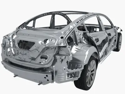 Electric Car Chassis frame 3D model