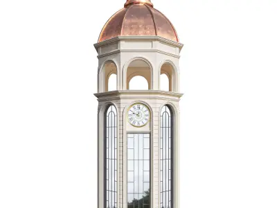 Classic Clock Tower Low-poly 3D model