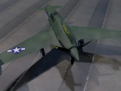 Curtiss-Wright XP-55 Ascender 3D model