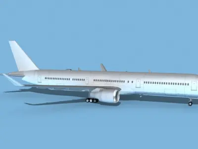 Boeing 767-400 Unmarked 2 3D model