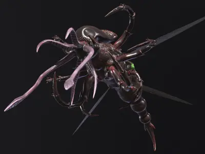 Flying insect Low-poly 3D model