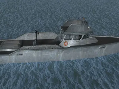 Free Military Boat Game Ready Free low-poly 3D model
