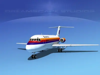 Douglas DC-9-20 United Airlines 2 3D model