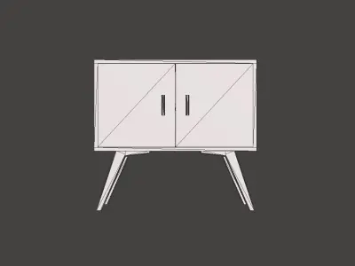 Retro cabinet  Free low-poly 3D model
