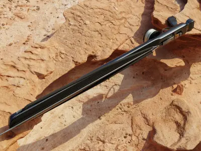 Speargun for spearfishing carbon 3D model  Low-poly 3D model