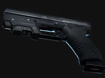 Handgun PBR gun Low-poly 3D model