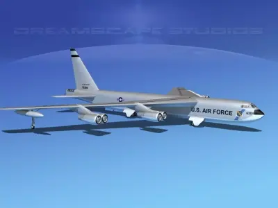 Boeing B-52C Stratofortress V02 3D model