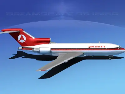 Boeing 727-100 Ansett Airlines 3D model
