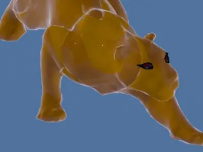 glass leopard 3D model