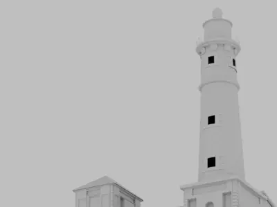 James Town Lighthouse High-Resolution 3D Model Ghana Landmark Low-poly 3D model