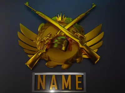 PUBG Title Low-poly 3D model