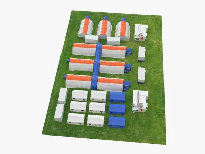 Outdoor Field Hospital 3D model purchase