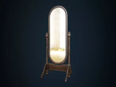 Antique Standing Mirror Free low-poly 3D model