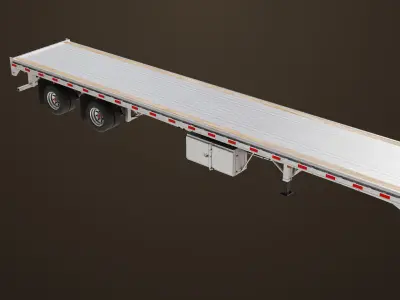 Flatbed Trailer 05 Heavy Truck All PBR Unity UE Textures Low-poly 3D model
