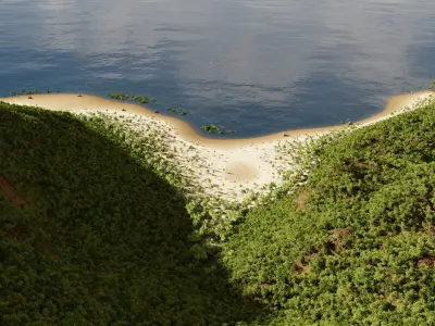 Bundle of islands in Blender 3D model