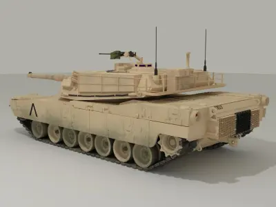 M1 Abrams - Desert camo US tank 3D model