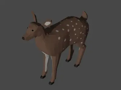 LowPoly Doe deer Low-poly 3D model