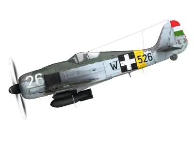 Focke Wulf - FW190 F8 - W526 - Hungary 3D model