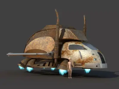 Futuristic Garbage Truck 3D model