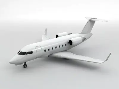 Bombardier Challenger 600 Aircraft  Low-poly 3D model