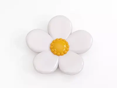 Bee Flower Low-poly 3D model