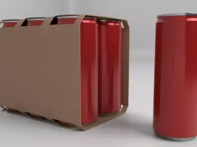 Beverage Branding Package No12 6Pack Low-poly 3D model