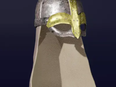 Viking Helmet Medieval 3D Model Low-poly 3D model