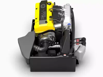 Honda F20C S2000 Supercharged Engine Low-poly 3D model