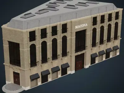 Building 17 Low-poly 3D model