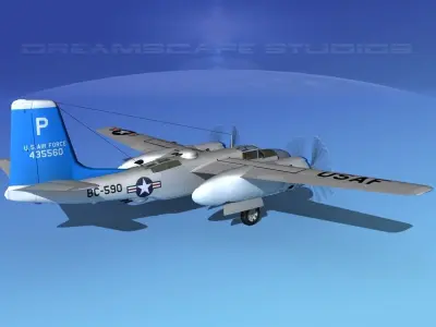 Douglas B-26C Invader V08 USAF 3D model