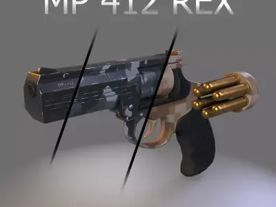 MP 412 REX Low-poly 3D model