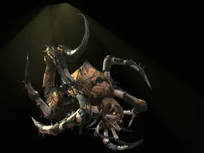 A nightmare beetle from the desert Low-poly 3D model