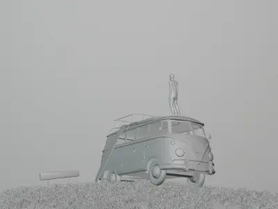 Flock of birds 3D model