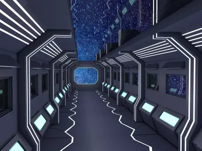 Sci Fi Corridor 3D model 177