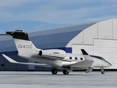 Gulfstream G400 Business Jet Rigged 3D model