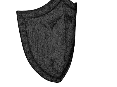 Worn Leather Shield with Metal Rim 3D model