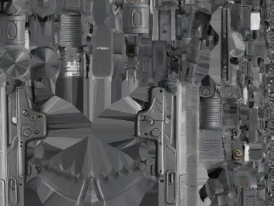 Tactical Blaster Low-poly 3D model