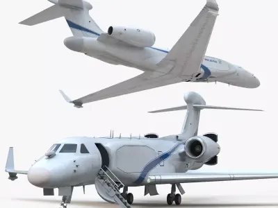 CAEW Airborne Early Warning Aircraft Rigged 3D model