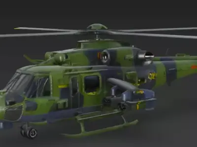 Army Helicopter 3D Model Military Helicopter Game Ready 3D model
