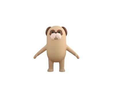 Shiht Zu Dog Character 3D model