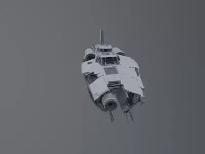 destroyed spaceship 3D model