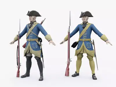 Swedish dragoon 1709 Low-poly 3D model