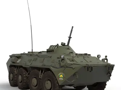 Amphibious Armoured Personnel Carrier BTR-80 3D model