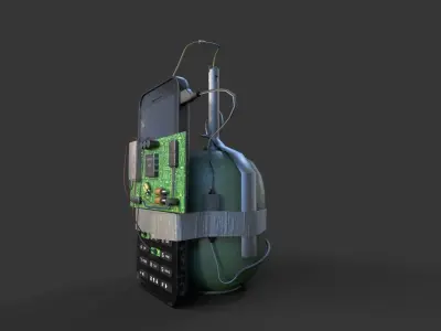 hand made explosive Low-poly 3D model