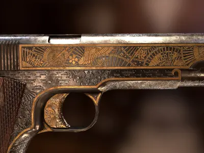 Colt 1911 Yakuza style Low-poly 3D model